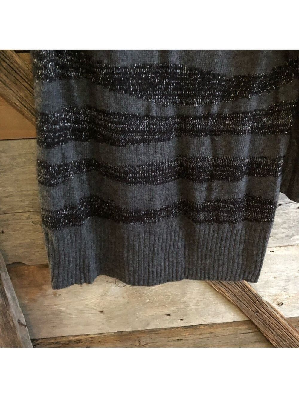Mxm Plus Size 3X Grey/Black Long Cowl Neck Sweater - Picture 3 of 6